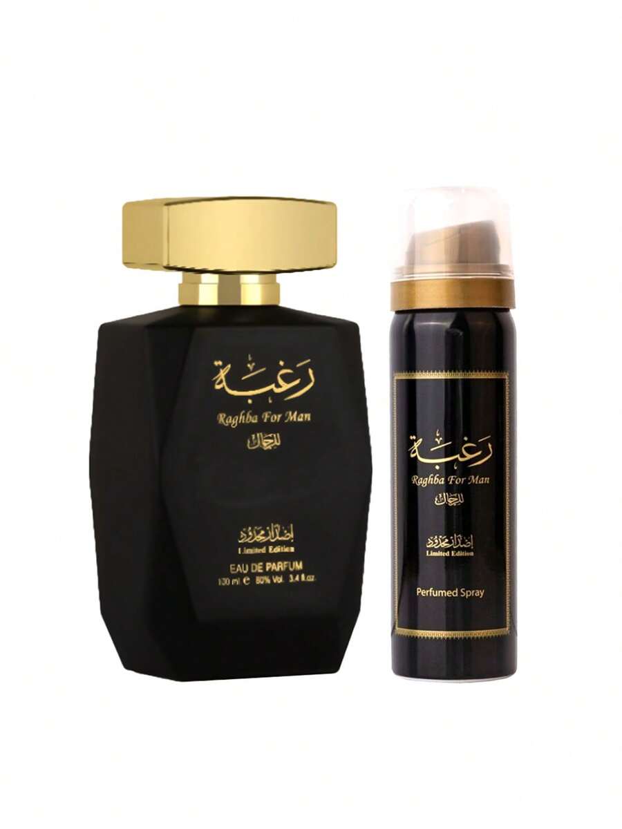 Lattafa Bộ 2 chai nước hoa Raghba dành cho nam (EDP 100 ml + Xịt khử mùi 50 ml) Nước hoa Sinh nhật Tiệc tốt nghiệp Du lịch Cắm trại Ngoài trời Trường học Chuyến đi khuôn viên trường Lễ hội Mùa hè Mùa thu Mùa thu Helloween SummerSelections Những món đồ không thể thiếu trong mùa hè Quà tặng cổ điển mùa hè Charm Vibe Sử dụng hàng ngày - nhiều mùi hương - Xem 1