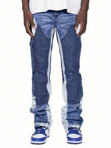 Straight Leg Washed Flare Jeans, Multi-Pocket Casual Work Pants, Versatile Personalized Micro-Flare Trousers, Emo Style