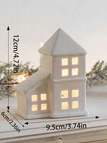 1PC Christmas Romantic Decorations Ceramic House (Without Lights,Four Styles To Choose From), High-Quality Home Decorations, House Decorations, Leisure Halls, Hotels, B&B Atmosphere Ceramic Decorations, Suitable As A Christmas Gift For Girls, Creating A Festive Atmosphere, Cute And Warm Christmas Decorations
