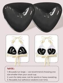 1 Pair Of Double Sided Self-Adhesive Bra Pads, Chest Pads Adhesive Pads, Reusable Padding Pads, Bra Bikini Invisible Thickened Chest Pads Waterproof For Swimming