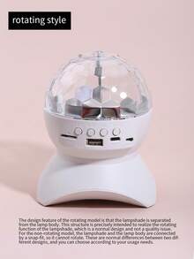 1 件 LED 无线 7 色灯、KTV 彩色旋转投影灯、可充电水晶球灯、户外扬声器圣诞舞台灯、迪斯科球家庭派对灯 - 彩色 - 查看 12