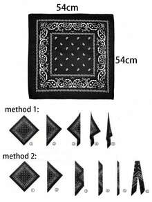 时尚嘻哈风方巾装饰；男女街头风裤链腰带；方巾腰带装饰；佩斯利方巾嘻哈风包包配饰 - 彩色 - 查看 3