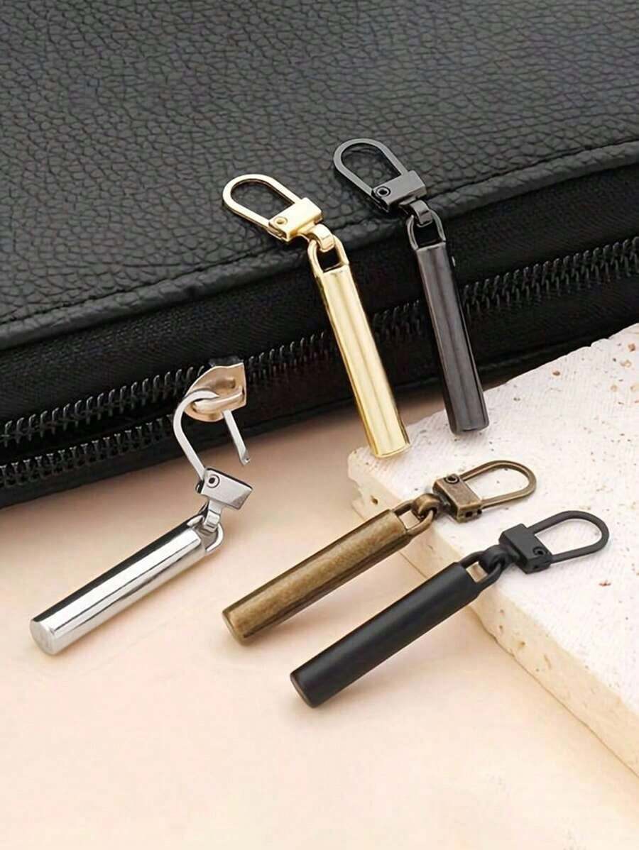 5-Piece Removable Metal Zipper Puller, Durable Zipper Puller Replacement, Fashion Design, Metal Zipper Puller Repair Kit, Universal Removable Zipper Slider Replacement With Hook And Loop, Zipper Slider - Easy To Install For Jackets, Clothing, Bags, Luggage, Jeans, Backpacks And DIY Projects - Durable, Replacement Zipper Puller - Multicolor - View 1