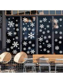 3 buc adezive pentru ferestre cu fulgi de zăpadă de Crăciun, adezive statice reutilizabile, pentru casă, decor de sărbători, petrecere de Crăciun, petrecere cu tematică de iarnă, uși de sticlă, dulapuri, ferestre, ușor de aplicat