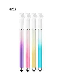 Ombre Color Stylus Pen With Stand, Dual-Tip Capacitive Stylus For Smartphone, Tablet, Video Editing, Drawing, Office Writing