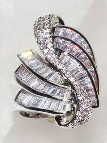 Anillo de circonita cúbica elegante, regalo de joyería para mujeres en el Día de San Valentín, aniversario, fiesta