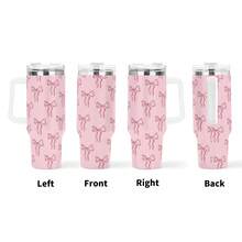 1pc 40oz Stainless Steel Insulated Travel Tumbler With Handle, Keeps Drinks Hot & Cold, Perfect For Hiking & Office Use - 粉色 - 查看 10