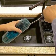 3-In-1 Bottle Cleaning Brush Set - Multi-Head Scrubber For Narrow Neck Sports Water Bottles Tumblers Straws Deep Clean - 藍色 - 查看 4