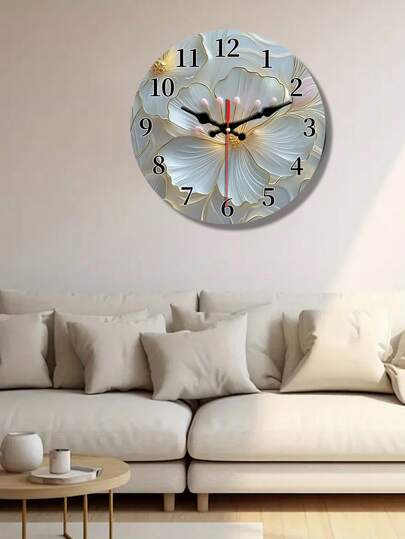 Elegante Wooden Wand Klok Silent Operation, Moderne Quartz Movement, Round Plastic Frame Ideal Living Room, Bedroom, Office Perfect Home Room view 3