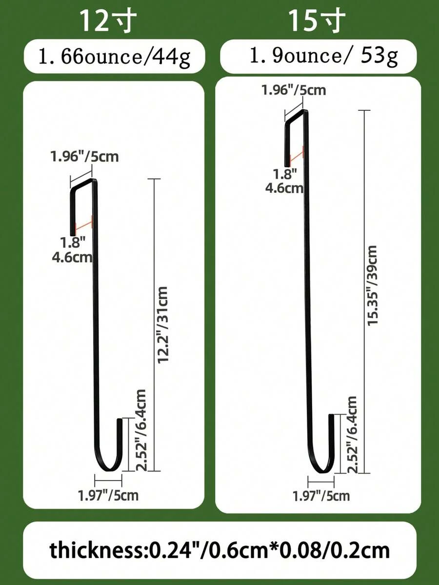 1/3 pezzi Ganci appendicorone extra large e spessi, rastrelliera vintage in ferro nero senza chiodi per decorazione porta, appendiabiti versatile adatto per decorazioni natalizie, autunnali, di Capodanno, decorazioni per la casa, decorazioni natalizie, decorazioni per la stanza, inverno