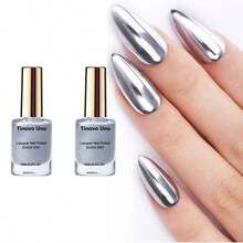 Tinovo Uno Mirror Effect Metal Nail Polish Electroplated Silver, No Baking Natural Quick-Drying Formula, Chrome Bright Finish, Nail Salon Effect, Long-Lasting And Convenient - Nhiều màu - Xem 15