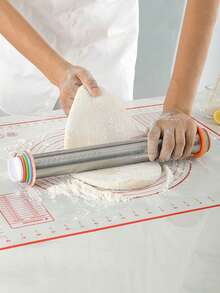 Christmas Baking Must-Have: Adjustable Stainless Steel Rolling Pin With Thickness Rings - Ideal For Holiday , Pies & Pastries Making Kitchen Rolling Pin Kitchen Stainless - Silver-one Size - View 12
