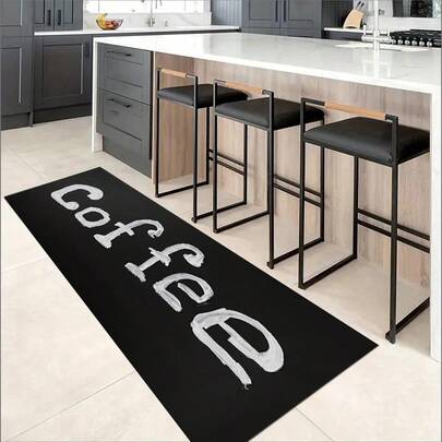 1pc Crystal Velvet Kitchen Rug, Modern Simple Non-Slip Washable Decorative Entrance Mat