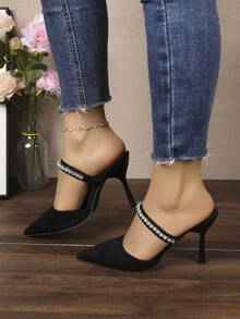 Zapatos de mujer con adornos de strass, estilo transfronterizo, verano 2025 casual