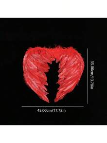 1pc Small Size Angel Natural Feather Wings, Unique Costume Accessory For Photo Props, Suitable For Holiday Dress Up