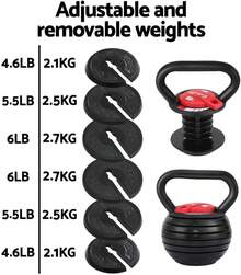 Everfit 18kg Adjustable Kettlebell Set Portable Kettle Bell Weight Dumbbells - 1 - View 6