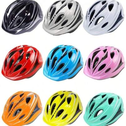 1 件可调节儿童泡沫头盔，适用于骑自行车、轮滑、滑板车、平衡车、电动车、缝纫玩具、旅行玩具、课堂减压玩具、迷你玩具、沐浴玩具、圣诞文具、减压球、生日礼物、圣诞礼物、万圣节礼物、平安夜礼物、完美礼物、玩具、游戏