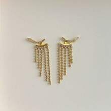 2026 New European & American Rhinestone Digit Heart Dangle Earrings, New Women Earring Accessories - Silver 4 - View 2