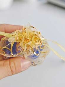 5/10/20/50/100PCS Silver Vine Eugensa Bags Gift Packaging Bags Gift Bags, Home Living Supplies, Festival Event And Party Supplies, Wedding Supplies, Table Center Gift Decoration Packaging, Nylon Bags, Baking Packaging Bags Jewelry And Accessory Packaging Gift Hanging Bags, Beauty Bags, Skin Care Bags - Gold - View 6