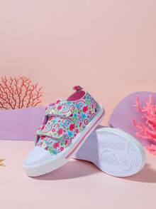 GENGASUN 1 szt. Dziewczęce, okrągłe, niskie, codzienne buty z nadrukiem w kreskówkowe wzory na wiosnę/jesień