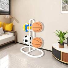 多功能白色篮球架，家用篮球收纳架 - 白色 - 查看 15