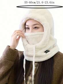 1 件 2025 新款秋冬保暖毛绒男女通用帽子，遮脸防风耳暖多功能头带帽 - 彩色 - 查看 3