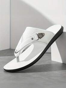 Indoor Men's Flip Flops, Cross Strap Design, Simple And Elegant, Comfortable And Durable, Outdoor Beach Shoes, Indoor And Outdoor Home Slippers