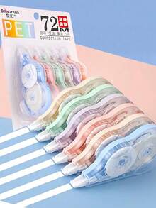 Set da 6 pezzi di nastro correttore ad alta capacità, set di nastri correttori per studenti, strumento di modifica della scrittura, forniture correttive, gomma, per compiti a casa, forniture scolastiche, per la stagione del ritorno a scuola - Multicolore - Visualizzare 1