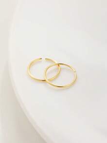 2pcs 8mm Pure Silver Nose Ring Cartilage Hoop Earrings Lip Piercing Jewelry, 22G*0.65mm - Yellow Gold - View 10