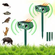 Solar-Powered Ultrasonic Pest Repellent For Cats And Animals [2024 New Model] With Infrared Sensor, 12m Range, IP65 Waterproof, Repels Birds And Dogs, Easy Installation For Yard Use - Multicolor - Ver 8