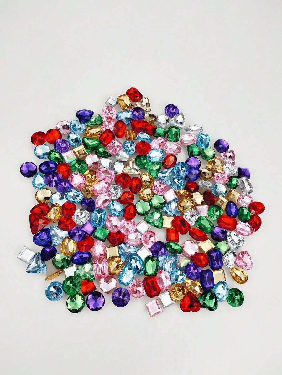 30 Pieces Random Style Shiny Y Acrylic Rhinestone Shoe Accessories - Multicolor - View 1
