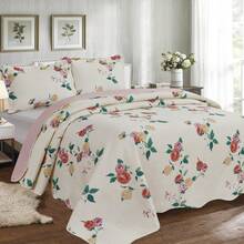 3-Piece Printed Double-Sided Bedspread Kit - Print 2 - View 1
