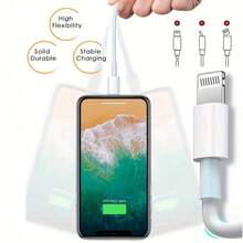 1-4 包 Apple 充电线 3.3 英尺，兼容 充电器线，USB 转闪电快速兼容 充电线兼容 14/13/12/11/11Pro/11Max/X/XS/XR/XS Max/8/7、Ipad（白色）Nan MFi 认证 - 白色 - 查看 6