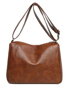 新款韩版时尚软皮女士旅行背包 - 棕色 - 查看 3