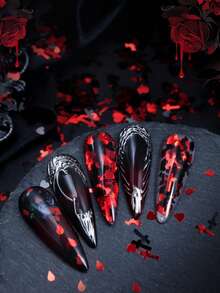 5G/Bag Halloween Bloodsucking Bat Shining Black And Red Cross Bat Love Nail Shining Horror Atmosphere Dress Up