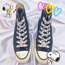 1Pair Snoopy Shoelaces Thicken Laces Shoe Athletic String No Elasticity Flat Shoelaces Of Sport Leisure Sneaker Accessories - Multicolor - View 7