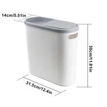 Bathroom Trash Can Garbage Can With Press Lid Slim Trash Bin For Toilet - White - View 8