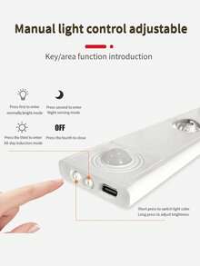 ضوء خزانة بتقنية استشعار الحركة - ضوء قرص رفيع بتأثير عين القطة، لاسلكي مغناطيسي قابل للشحن عبر USB، قابل للتعتيم ب- 3 ألوان، مناسب للمطبخ والغرفة والخزانة والخزانات المعروضة، إضاءة غرفة النوم، إضاءة ديكور المنزل، تصميم حديث، بنية خفيفة الوزن، سطوع قابل للتعديل، تنظيم المنزل، ترقية المطبخ - ثلاثة ألوان من الضوء - مشاهدة 7