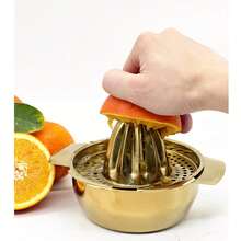 10oz Bowl,Citrus Lemon Orange Grapefruit Juicer Manual Squeezer Stainless Steel Robust Hand Juicer Reamer Rotation Press With Strainer 2 Pour Spouts, Dishwasher Friendly, Easy To Clean, Heavy Duty