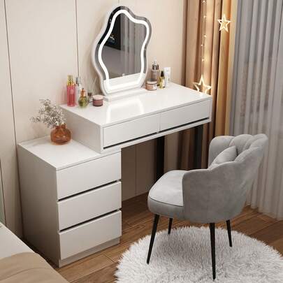 AYYDS Coiffeuse moderne avec espace de rangement intégré