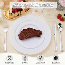 50/25/12 piezas Platos blancos de postre, platos de ensalada, platos de fruta, bandejas, platos, placas de circuito, fuentes de servir, platos de aperitivos de alta calidad, fáciles de limpiar y reutilizables, adecuados para contener fruta, ensalada, postres, aperitivos, excelentes para comidas diarias, barras de ensalada, fiestas de cumpleaños, banquetes, bodas, graduaciones, cenas de Navidad, versátiles para múltiples ocasiones