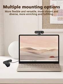 HD USB Webcam With Privacy Lens Cover And Mounting Clip