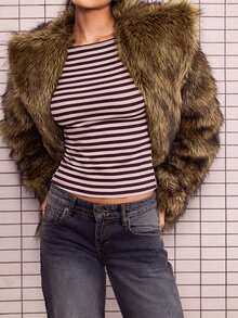 Womens Long Sleeve Crew Neck Striped Shirt Casual Cute Color Block Knit Tops  Fall Fitted Basic Outfits - Blue - View 7