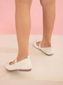 Zapatos planos de suela blanda y fáciles de usar para niños - Blanco - Ver 5