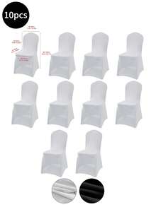 1件/4件/6件/10件/20件/30件/50件黑色牛奶丝方形椅套,经典简约设计,高弹力纯色宴会椅防尘罩,可拆洗,适用于餐厅、客厅、厨房、酒店、宴会椅保护套、秋季装饰、房间装饰、返校季、学校用品 - 彩色 - 查看 20