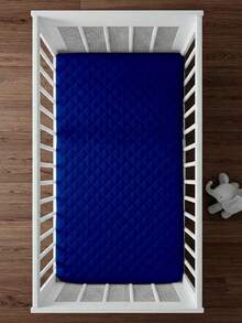 Waterproof Mattress Cover For American And Standard Crib With Elastic Protector 1 Piece - 藏蓝色 - 查看 2