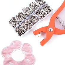Metal Snaps Buttons With Fastener Pliers Tool Kit, New Snap Fasteners Kit With Pliers Five Claw Buckle Set, Press Studs Kit With Hand Pressure Pliers Tool For DIY Crafts, Clothes, Hats, Sewing ( 9.5mm) - Multicolor - View 9