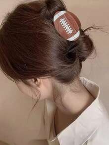 Pinza de pelo con forma de pelota deportiva personalizada y con patrón, pinza elegante para recoger el cabello en coleta para mujeres y niñas para uso diario/fútbol/soccer/béisbol/baloncesto/golf/voleibol como regalo para mejores amigas, novias, maestras, etc. Día de Acción de Gracias, regreso a la escuela, accesorios de pelo de invierno y otoño para outfits de vacaciones para mujer