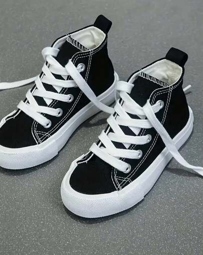 Zapatos De Lona De Alta Calidad Con Cordones En Colores Sólidos Para Chicas, Zapatillas Transpirables Y Ligeras Para Caminar Y Hacer Skate, Ideales Para Primavera Y Otoño.