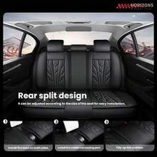 Universal Seat Covers Full Set, 5 Seats Seat Covers For Cars, Waterproof Pu Leather Car Seat Covers, Auto Protectors Fit For Most Sedans SUV Pick-Up Truck - 黑藍 - 查看 7